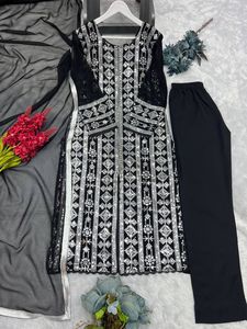 ชุดเดรสปักเลื่อมสำหรับผู้หญิง, ชุดใส่ทำงานสีดำและ GPO ใส่ทำงานด้านบนและด้านล่าง - Product Image 2