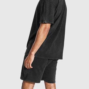 Conjunto de ropa de dos piezas de verano Vintage, chándal lavado con ácido de algodón 100%, camiseta personalizada para hombre, conjunto corto transpirable, ropa de calle 2025 - Product Image 6