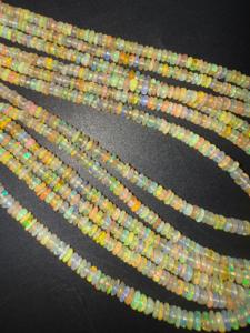 Welo Opale éthiopienne 3-4mm perles de pierre rondelle lisse naturelle de l'Inde prête à expédier - Product Image 5