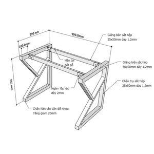 KConcept HCKC001 Assembly Table Legs Cast Iron with Industrial Design for Dining Kitchen Hospital Park Furniture - Product Image 3
