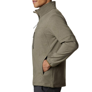 2025 chaquetas Softshell deportivas personalizadas para hombres, abrigos grises para acampar al aire libre, chaqueta térmica impermeable de concha suave con capucha, venta al por mayor - Product Image 6