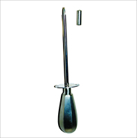 TCHARISMATECH Canule trocar vétérinaire manuelle 14cm x 5mm avec poignée en plastique en acier inoxydable et poignée en bois de 5mm pour chevaux
