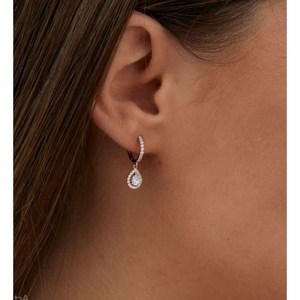Pendientes chapados en oro blanco y rosa amarillo de 10K, joyería de boda y compromiso de diamantes cultivados en laboratorio, elegantes para fiestas de hombres y mujeres - Product Image 4