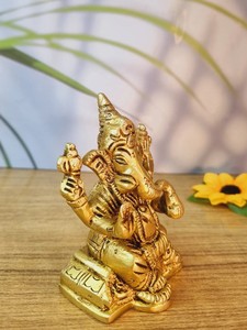 Statue de Ganesha de style antique fabriquée par des artisans indiens qualifiés pour la décoration de la maison, du temple et du bureau - Product Image 2