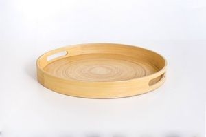 Bandeja de servicio de bambú ecológica con bordes elevados, plato natural moderno para Bodas de Ramadán, eventos de Diwali para hoteles a granel - Product Image 2