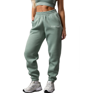 Haute qualité 100% coton pantalons de survêtement femmes doux polaire français éponge Joggers avec Logo personnalisé tenue décontracté pantalon pantalon - Product Image 1
