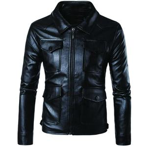 Chaqueta de cuero negro para hombre, chaquetas de cuero NAPA oveja Premium, chaqueta de cuero para hombre - Product Image 5
