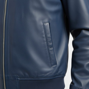 Men's Classic Sheep Skin Jacket OEM Factory Supplier Wholesale Custom Made Biker Outerwear Stylish Fashion Winter Casual Front - Product Image 5