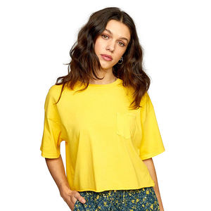 Customized Colors Women Plain <b>Crop</b> <b>T</b>-<b>Shirts</b> Regular <b>Fit</b> Summer Casual O-Neck Custom Logo 100% Cotton Quick Dry Breathable Hot - Product Image 1