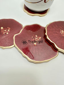 Ensemble de dessous-de-verre en résine faits à la main, 4x4 pouces, carrés, décoration de table de luxe, dessous-de-verre résistants à la chaleur, disponibles en différentes couleurs pour - Product Image 5