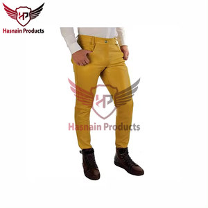 Pantalones de cuero genuino con logotipo personalizado Premium para hombre, estilo informal de alta calidad, venta al por mayor, ¡el mejor precio garantizado! - Product Image 5