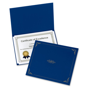 Genuine <b>Leather</b> Navy Blue Certificate Holders Diploma Holders , Blue - Product Image 2