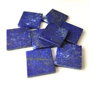 Pierre précieuse Lapis Lazuli bleu naturel en gros 4mm-40mm disque plat carré plaque de pièce de monnaie les deux côtés poli et lâche - Product Image 5
