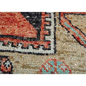 Tapis en laine noués à la main Nuray à motifs géométriques Pae-2972 pour couloir et salon, modèle rectangulaire en polyester avec techniques artisanales - Product Image 3