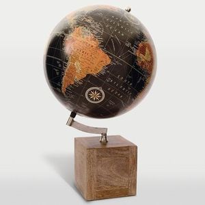 Globe décoratif en bois naturel de style vintage, parfait pour la maison, la salle de classe et la bibliothèque - Product Image 2