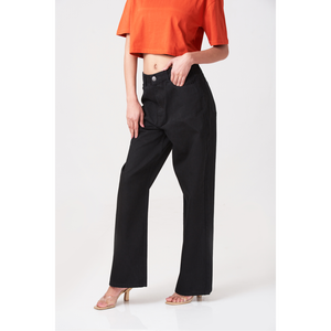 Jeans negros de piernas anchas para mujer - Product Image 3