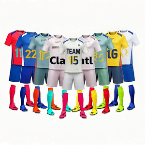 Maillot de football unisexe de haute qualité à manches courtes, séchage rapide, en polyamide teint, pour équipes nationales, ensemble complet, vente en gros, fabricant - Product Image 5
