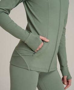 Veste de fitness zippée pour femme, coupe ajustée, col montant, haute qualité, pour la gym et le yoga, respirante, écologique, séchage rapide - Product Image 4