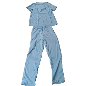 Uniforme médical infirmière gommage ensembles femmes hommes fermeture éclair basique Pro 2 pièces haut cordon pantalon chiné soins infirmiers mince - Product Image 5