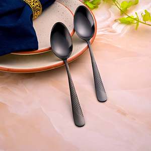 Juego de 2 Cucharas de Acero Inoxidable Color Negro Ónix con Acabado Espejo para Fiestas - Product Image 3