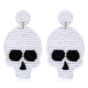 Pendientes bordados de cuentas de semillas de calavera de Halloween a la moda de cuentas Pendientes de Halloween Fiesta espeluznante de la India por glowin fashion - Product Image 4