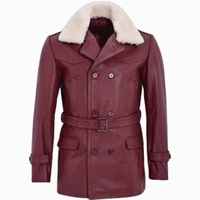Abrigo de cuero de vaca transpirable para mujer 2025, estilo trench, para otoño e invierno, con cuello desmontable, corto, para motocicleta