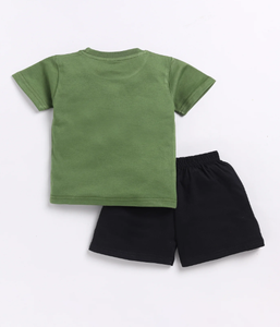 เสื้อยืด100% แขนสั้นทรงสลิมฟิตสำหรับเด็กมาใหม่เสื้อผ้าฝ้ายถักระบายอากาศได้ดีชุดกางเกงขาสั้นสำหรับผู้ชายฤดูร้อน - Product Image 3