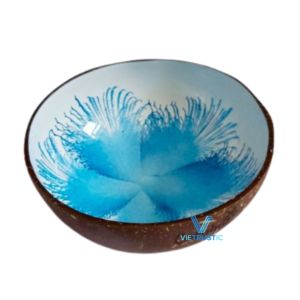 Bol en noix de coco laqué naturel classique artisanal, finition brillante colorée, décoration de maison écologique et bol de service - Product Image 2