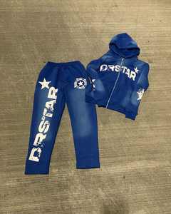 Tout nouveau survêtement Streetwear à capuche surdimensionné ensemble de lavage à l'acide survêtement de survêtement à impression graphique pour un ensemble de sweat à capuche quotidien - Product Image 1