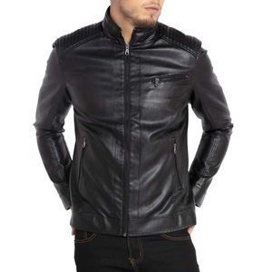 Custom Design Zipper Leather Jacket in Black Color <b>Winter</b> <b>Men's</b> Fashion Leather Jacket for <b>Man</b> - Product Image 3
