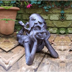 Bronze Pose Pixie Sculpture Style Vintage Décoratif Antique Pixie Jardin Ornements Bronze Figurine Décor Événement Fournitures - Product Image 1