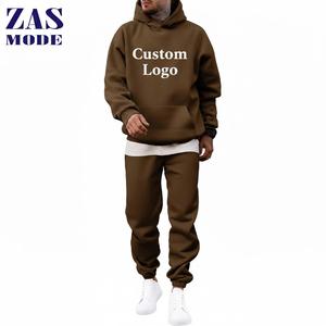 Customized High-quality Embroidered Solid Custom Streetwear Plain <b>Tracksuits</b> for <b>Men</b> <b>Men's</b> 2pc Blank <b>Tracksuit</b> Hoodie and Jogger - Product Image 1
