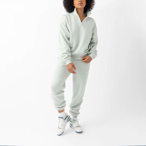 High Quality Custom Made Women's Quarter Zip SweatSuit 100% Cotton Winter Wear Sweat Proof <b>Tracksuits</b> - Product Image 1