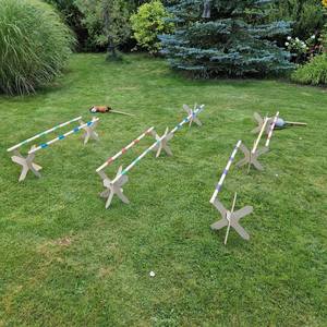 Set de Salto de Obstáculos Ajustable para Caballos de Juguete con 2 Obstáculos de Madera, Equipo de Entrenamiento de Cavaletti de Pino de 110 cm para Práctica al Aire Libre - Product Image 5