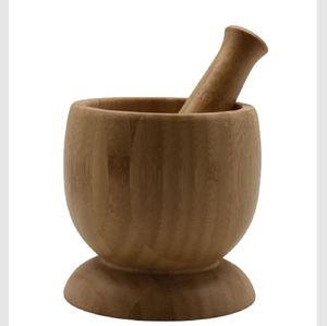 Mortero y Maja de madera marrón moderno para el hogar, restaurante, accesorios de cocina, herramientas de hierbas y especias, trituradora de Medicina de granito - Product Image 1