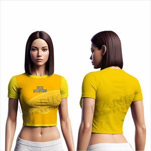 T-shirt court pour femme, style jeune, décontracté, tendance, forme avec tissu léger et respirant, t-shirt court extensible doux pour femme - Product Image 1