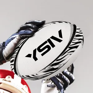 Custom Branded Machine Stitched Rugby Ball with Long-Lasting Grip and Bladder for Professional and Match-Grade Use