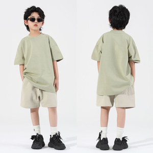 Venta al por mayor personalizada en blanco de algodón para niños camiseta bordado impreso Logotipo de color sólido camiseta en blanco liso niños camisetas - Product Image 5