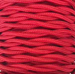 Striscia di 5 metri. Cavo decorativo in tessuto intrecciato rosso opaco (CABEXT2P18) - Product Image 1