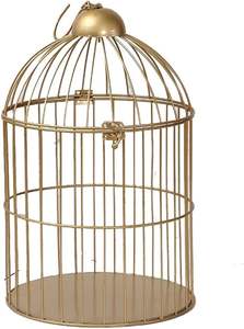 Haute Qualité Petite Cage Pour Animaux De Compagnie En Acier 2 Or Finition Oiseaux Classique De Luxe Saison Festive Décor À La Maison Article-Prix Direct Usine - Product Image 6