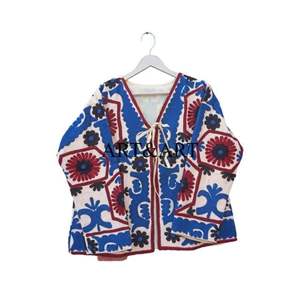 Latest Collection High Quality Eco-Friendly Handmade Suzani Embroidery Button Detail 100% Cotton Knitted <b>Quilted</b> Breathable - Product Image 2