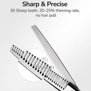 Ciseaux à effiler les cheveux professionnels en acier inoxydable à pointe affûtée, qualité salon - Product Image 2