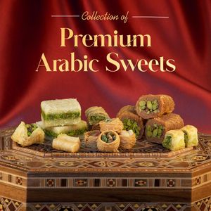 Baklava mélangé au velours 400g avec pistache et noix de cajou, goût sucré, cadeau de l'Aïd, certifié halal, luxe, 100% naturel - Product Image 4