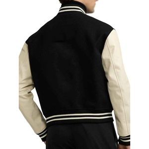 Veste universitaire rétro unisexe avec logo personnalisé, col montant, hiver, décontractée, vierge, brodée, bouton sur le devant, à capuche, respirante - Product Image 3