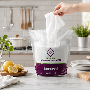ผ้าเช็ดทำความสะอาดครัว WIPES PLUS กลิ่นเลมอน 230 แผ่น ไม่มีแอลกอฮอล์ ผ้าไม่ถักทอแบบใช้แล้วทิ้ง - Product Image 2