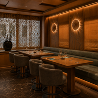 Ensemble de mobilier de cafétéria : table à manger, banquette en U pour restaurant, banquette d'angle, canapé lounge en cuir pour café