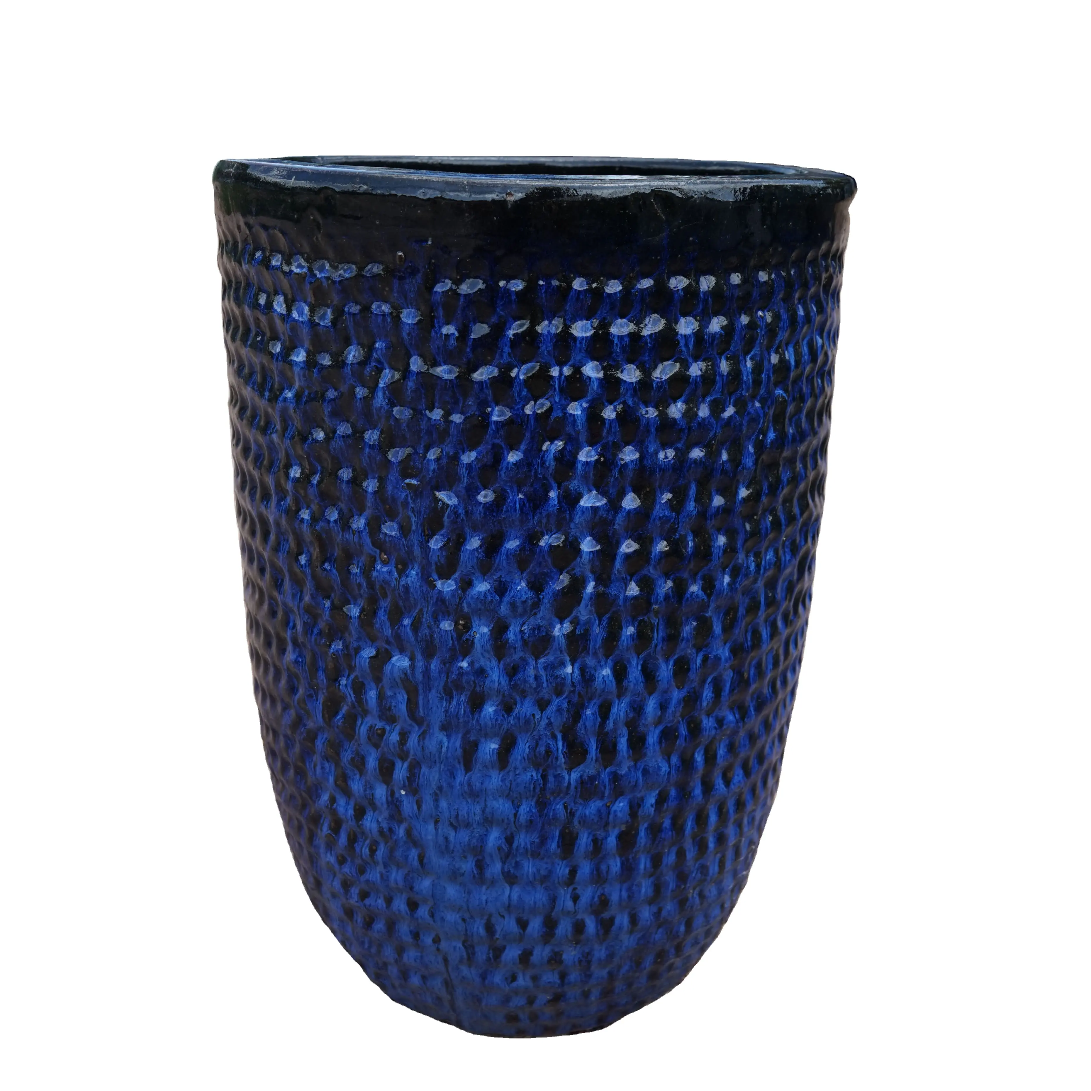 Antico stile retrò di grandi dimensioni Set di 2 vasi e fioriere in ceramica smaltata Vietnam vaso urne e barattoli per giardino modello esterno OCR67ROS2