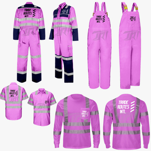 Custom Embroidered Reflective Safety Construction <b>Overall</b> Set Bib Button-Up Shirt Crew Necks <b>Waterproof</b> Polyester 100% Premium - Product Image 1