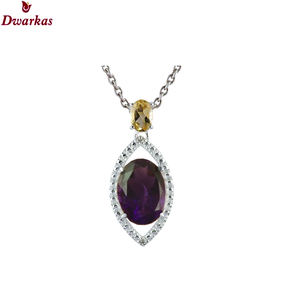 Offre Spéciale 925 Sterling Silver Amethyst CZ Multi-Gemstone Pendentif Collier avec Charm Pendentifs pour la Fête pour les Femmes - Product Image 3