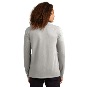 Haut en coton moderne et confortable pour homme T-shirt gris à col rond et à manches longues coupe ajustée Tissu tricoté pour superposition avec service OEM - Product Image 3